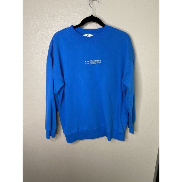 H&M Womens Blue San Francisco Sweatshirt Small pullover cotton round neck - Picture 1 of 6